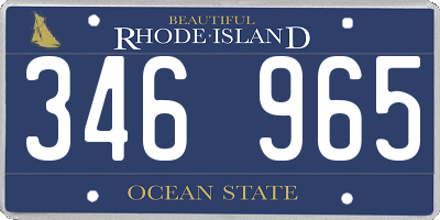 RI license plate 346965