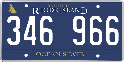 RI license plate 346966