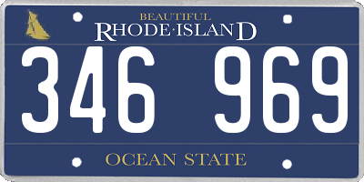 RI license plate 346969