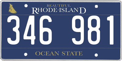 RI license plate 346981