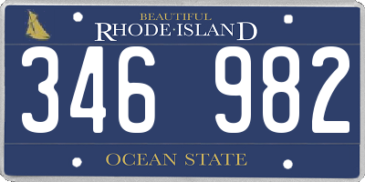 RI license plate 346982
