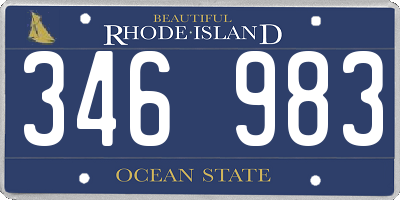 RI license plate 346983