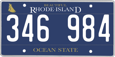 RI license plate 346984