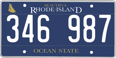 RI license plate 346987