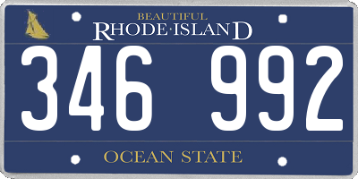 RI license plate 346992