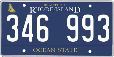 RI license plate 346993