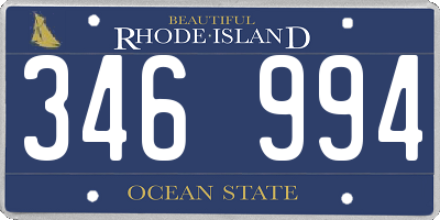 RI license plate 346994