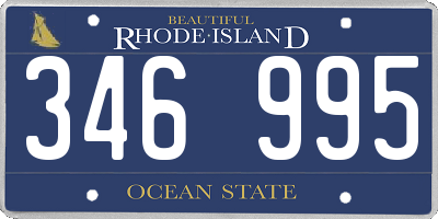 RI license plate 346995