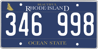 RI license plate 346998