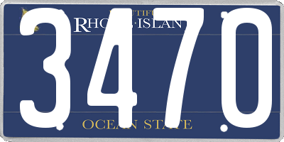 RI license plate 3470