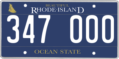 RI license plate 347000