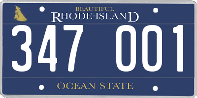 RI license plate 347001