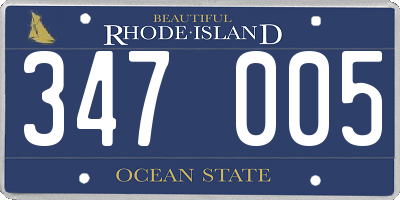 RI license plate 347005