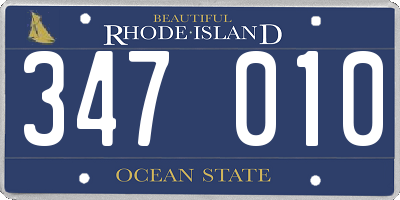RI license plate 347010