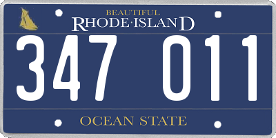 RI license plate 347011
