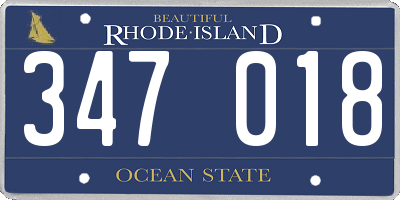 RI license plate 347018