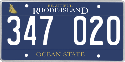RI license plate 347020