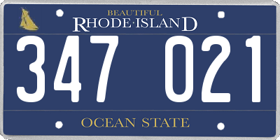 RI license plate 347021