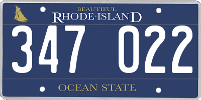 RI license plate 347022