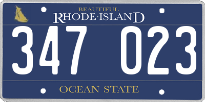 RI license plate 347023