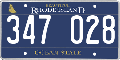RI license plate 347028
