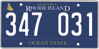 RI license plate 347031