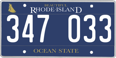 RI license plate 347033