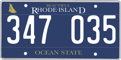 RI license plate 347035