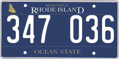 RI license plate 347036