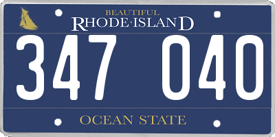 RI license plate 347040