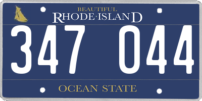 RI license plate 347044