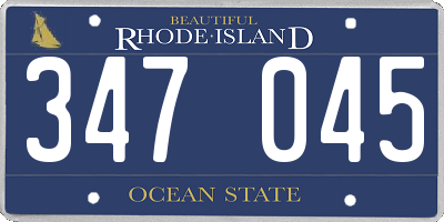 RI license plate 347045