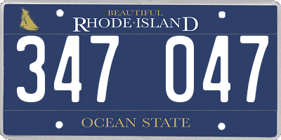 RI license plate 347047