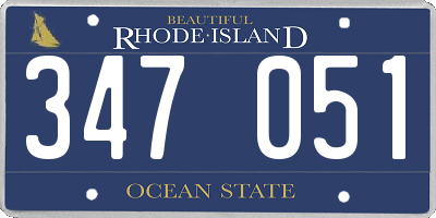 RI license plate 347051