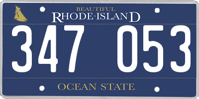 RI license plate 347053
