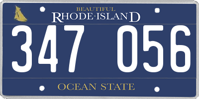 RI license plate 347056