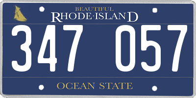 RI license plate 347057