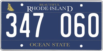 RI license plate 347060
