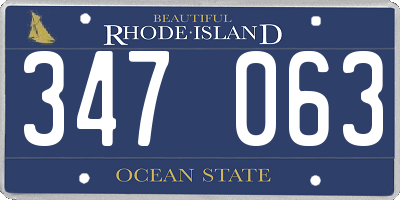 RI license plate 347063