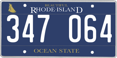 RI license plate 347064