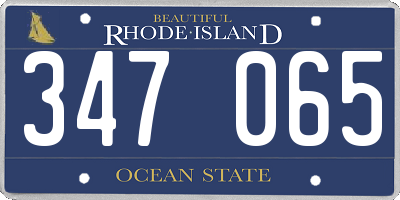 RI license plate 347065