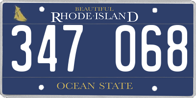 RI license plate 347068