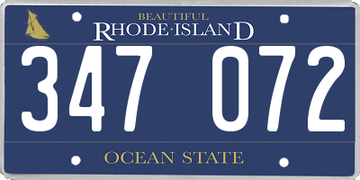 RI license plate 347072