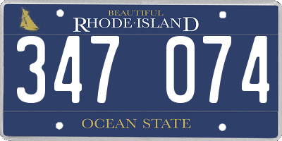 RI license plate 347074