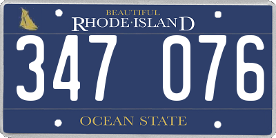 RI license plate 347076