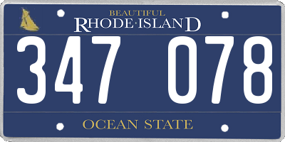 RI license plate 347078