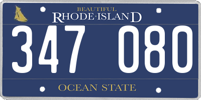 RI license plate 347080
