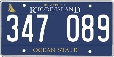 RI license plate 347089