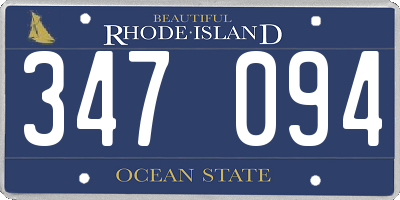 RI license plate 347094