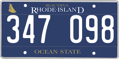 RI license plate 347098
